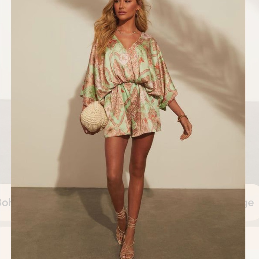 Vici Paisley Jumpsuit in Pink and Green
